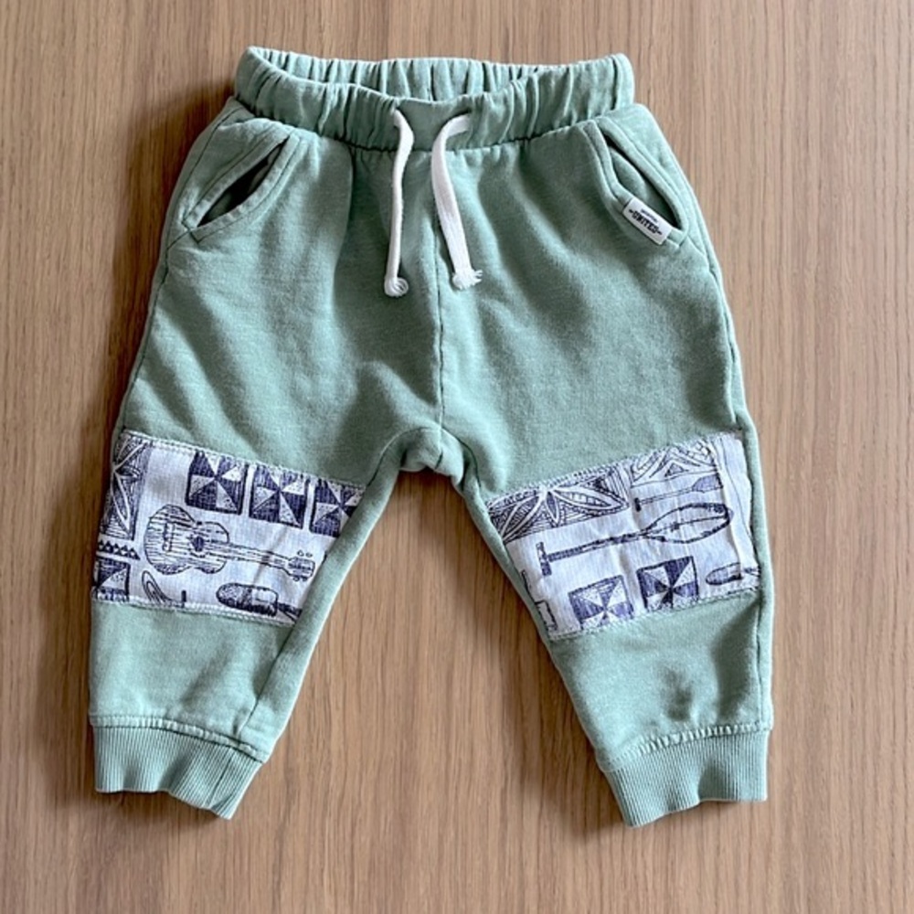 H&M baby repaired cotton terry cloth joggers, 9-12 months